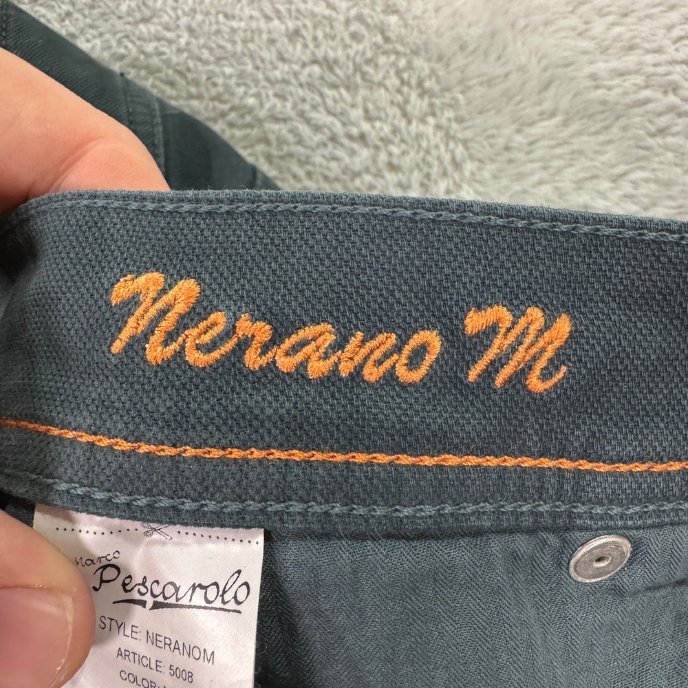 Marco Pescarolo Nerano M Mens 36x28 Pants Green Cotton Made in Italy Casual EUC - Picture 11 of 16
